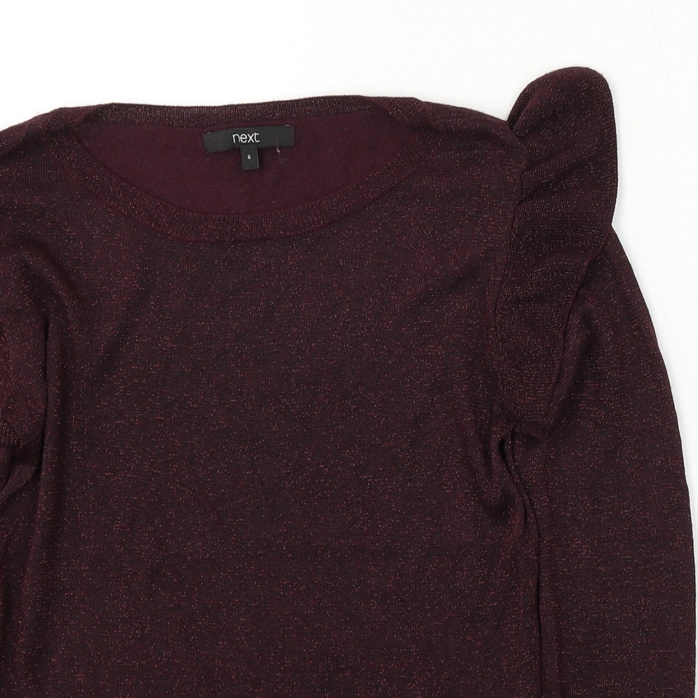 NEXT Womens Purple Round Neck Viscose Pullover Jumper Size 6
