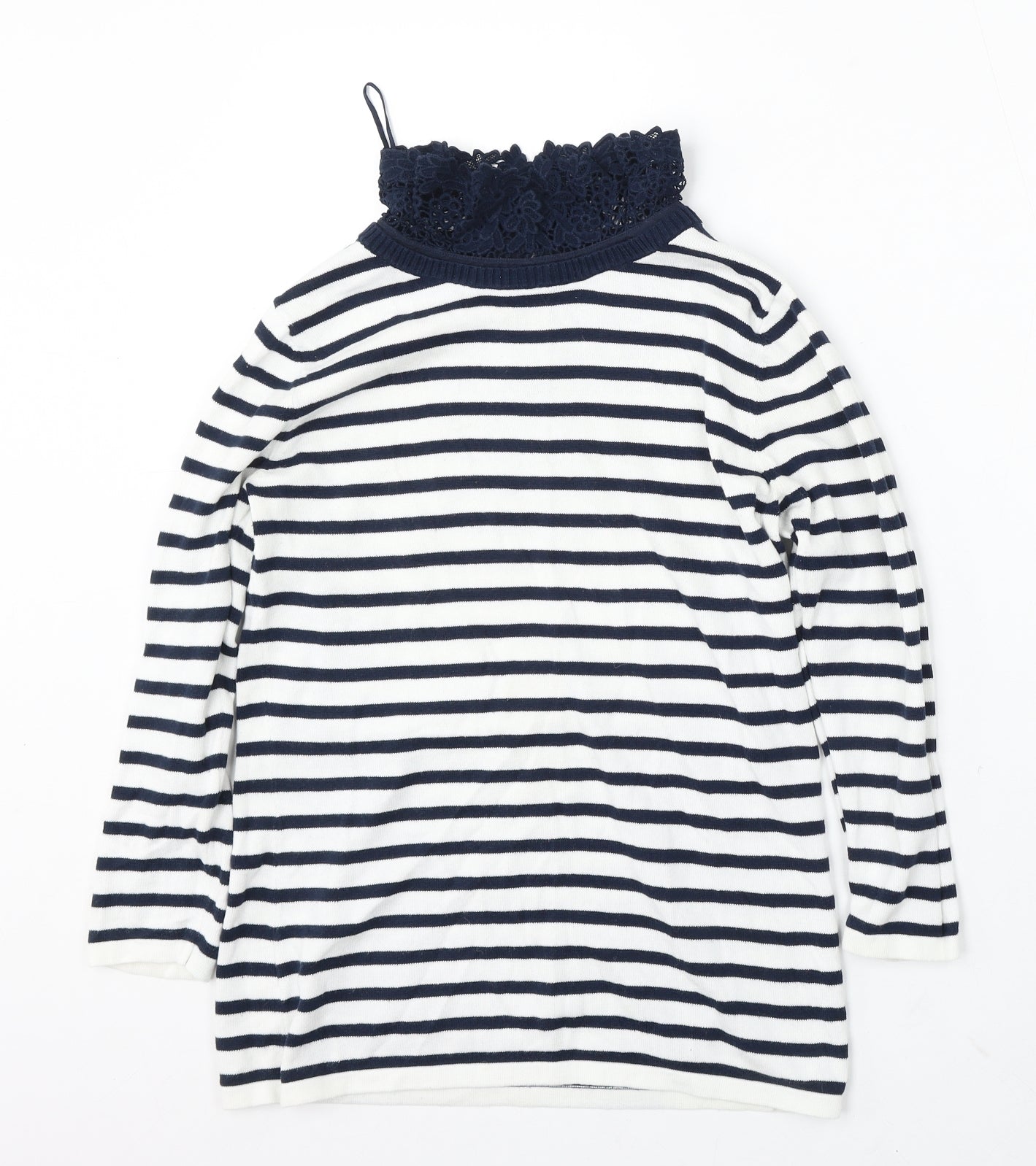 CC Womens Multicoloured Round Neck Striped Cotton Pullover Jumper Size S