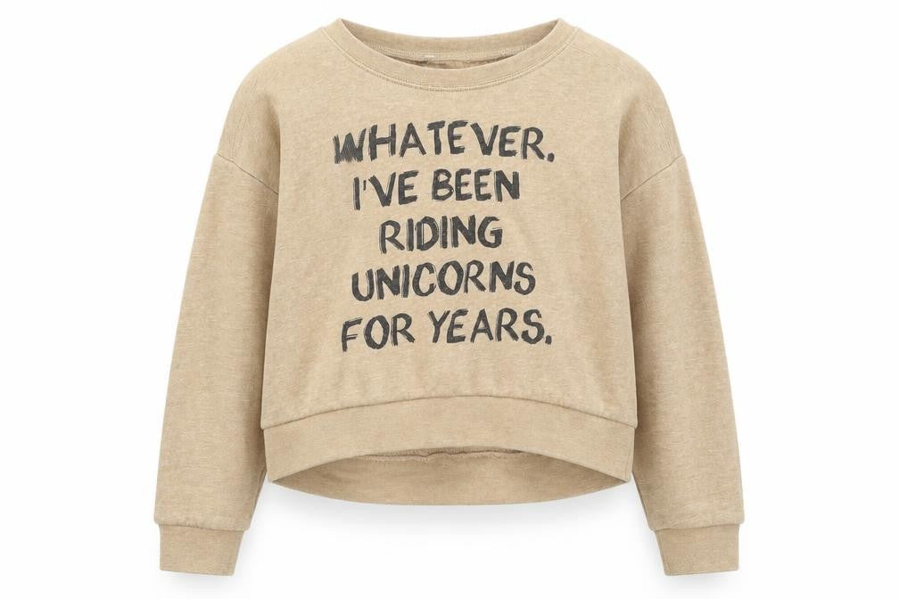 915 Generation Girls Beige Cotton Pullover Sweatshirt Size 10-11 Years