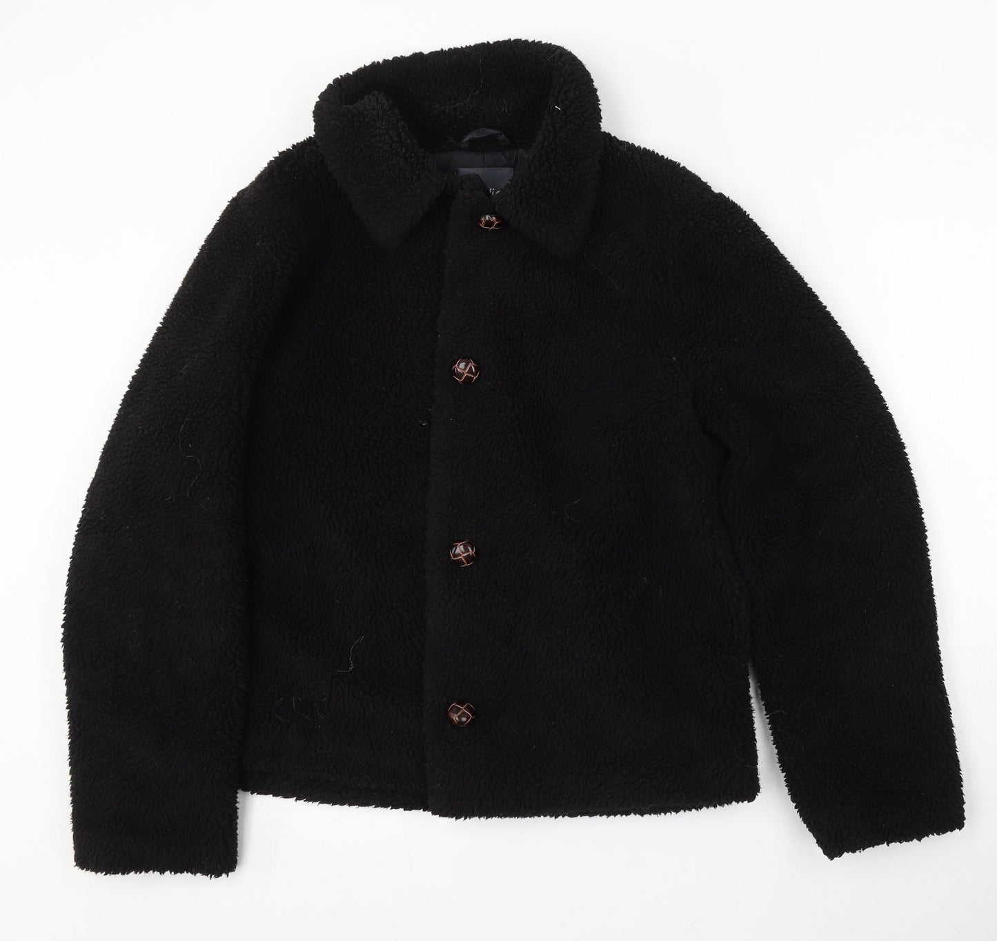 Studio Outerwear Womens Black Jacket Size 12 Button