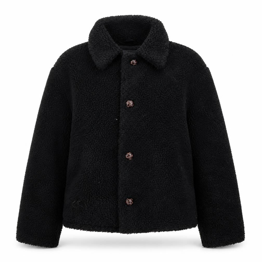 Studio Outerwear Womens Black Jacket Size 12 Button