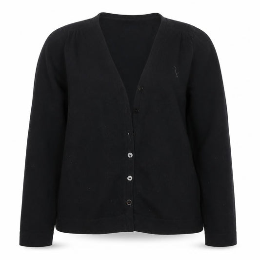 Marks & Spencer Girls Black V-Neck Cotton Cape Jumper Size 11-12 Years Button