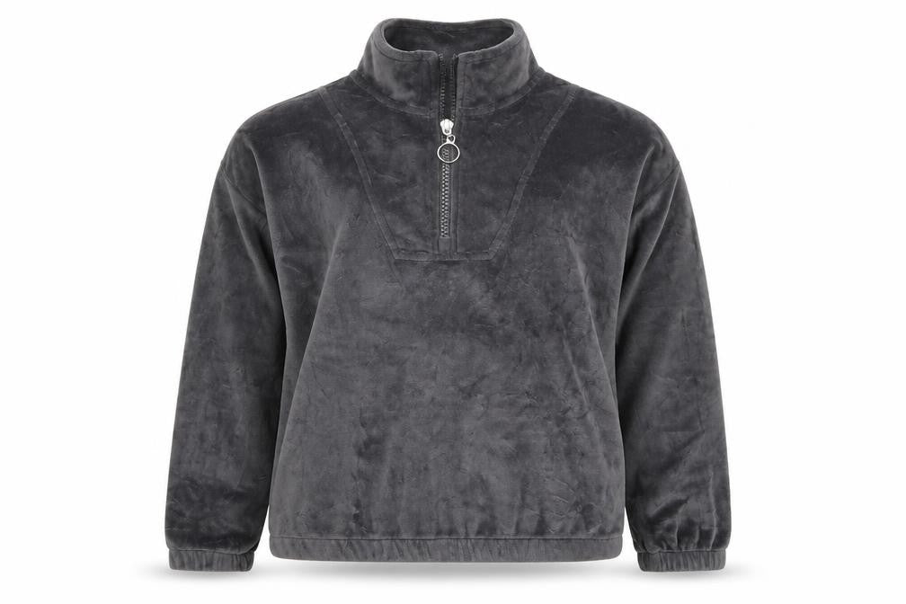 Dunnes Girls Grey Polyester Pullover Sweatshirt Size 9-10 Years Zip