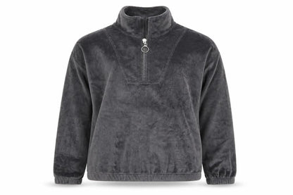 Dunnes Girls Grey Polyester Pullover Sweatshirt Size 9-10 Years Zip