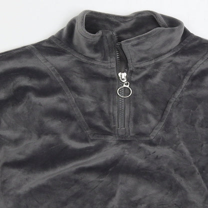 Dunnes Girls Grey Polyester Pullover Sweatshirt Size 9-10 Years Zip