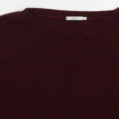 Next Womens Red Round Neck Acrylic Pullover Jumper Size 12