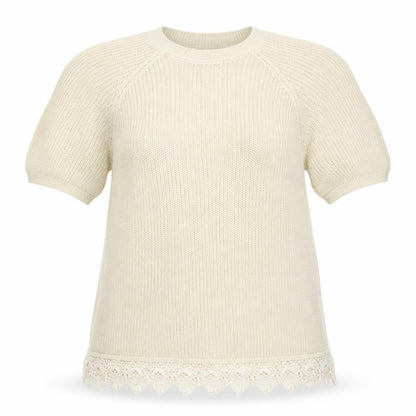 F&F Womens Beige Crew Neck Cotton Pullover Jumper Size 14