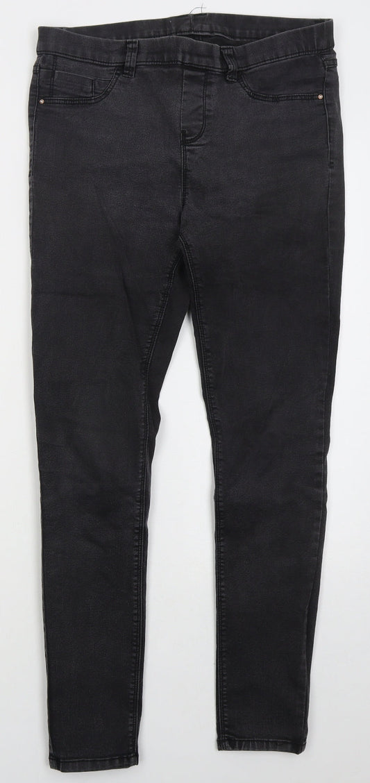 Preworn Womens Grey Cotton Skinny Jeans Size 31 in L28 in Regular