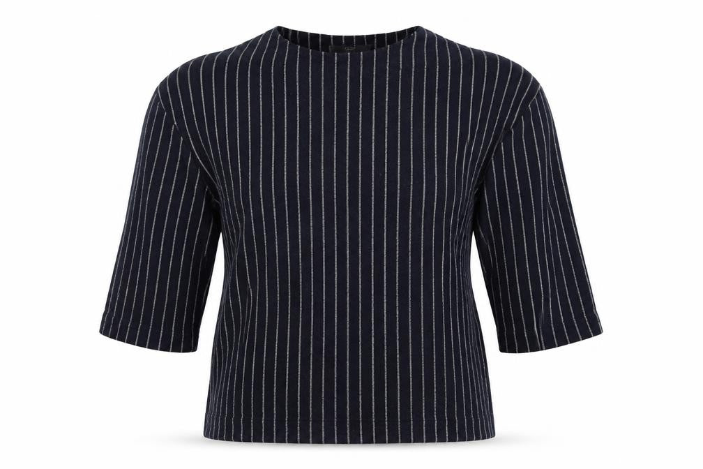 NEXT Womens Blue Round Neck Striped Cotton Pullover Jumper Size 10