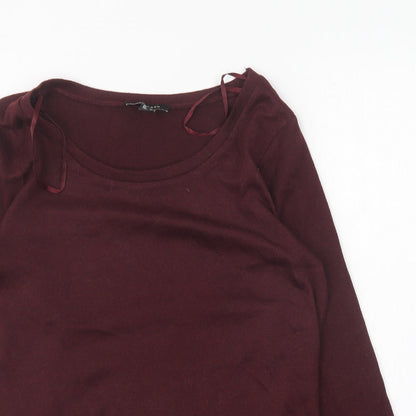New Look Womens Purple Round Neck Polyester Pullover Jumper Size 6