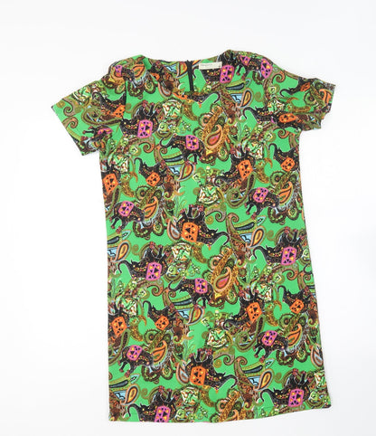 Vera & Lucy Womens Multicoloured Polyester Shift Size S Round Neck