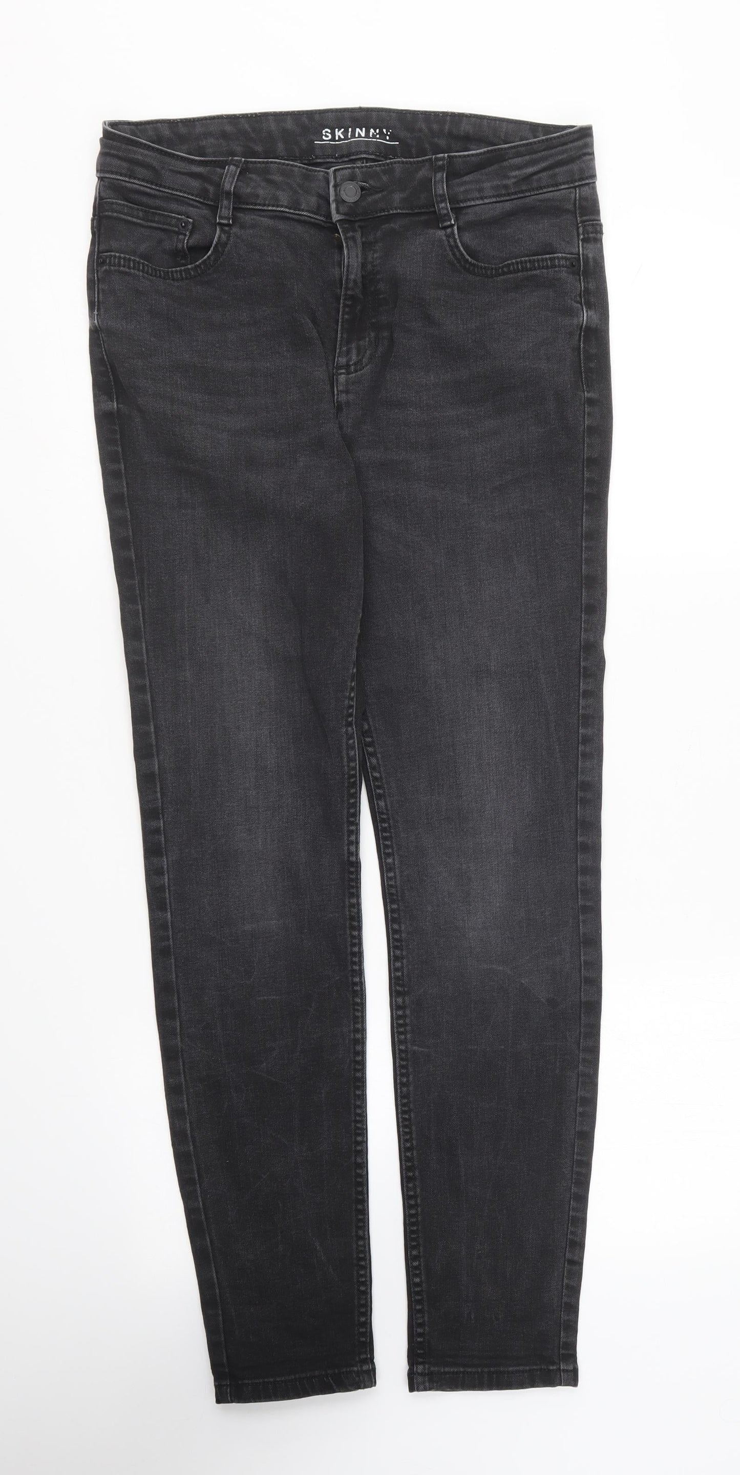 Marks and Spencer Womens Black Cotton Skinny Jeans Size 12 L27 in Regular