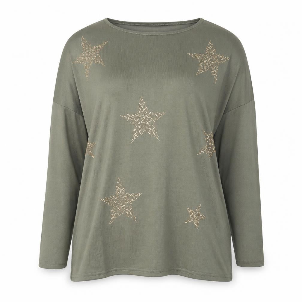 New Look Womens Green Round Neck Polyester Pullover Jumper Size M
