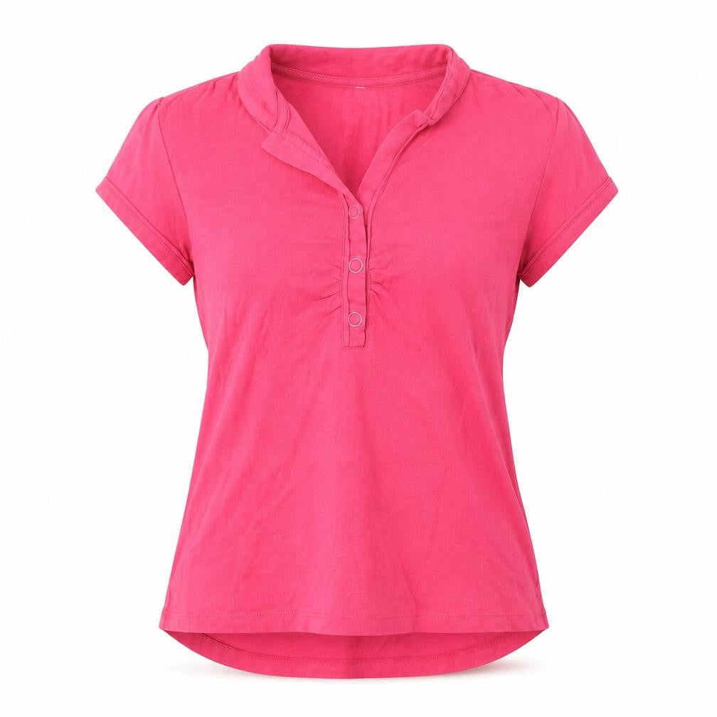 Part Two Womens Pink Cotton Basic T-Shirt Size M V-Neck