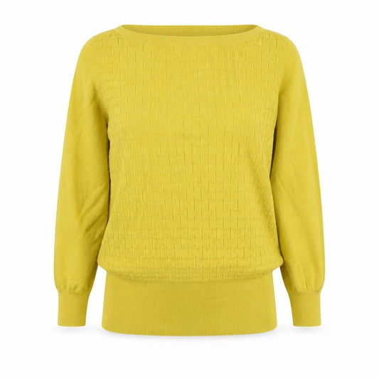 Oasis Womens Yellow Round Neck Cotton Pullover Jumper Size XS