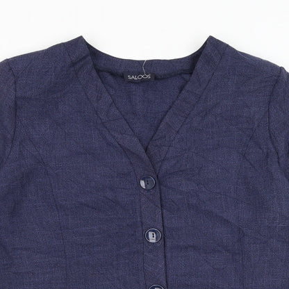 Saloos Womens Blue Jacket Blazer Size 18 Button