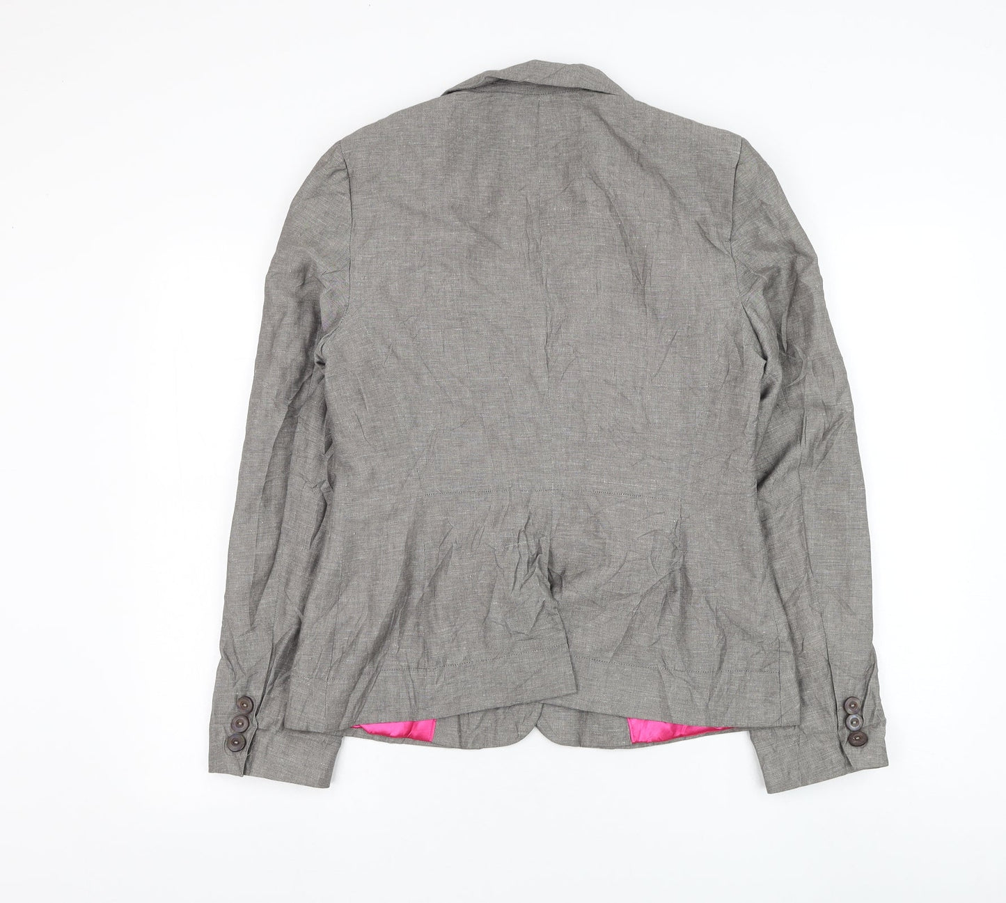 Et Vous Womens Grey Jacket Blazer Size 14 Button