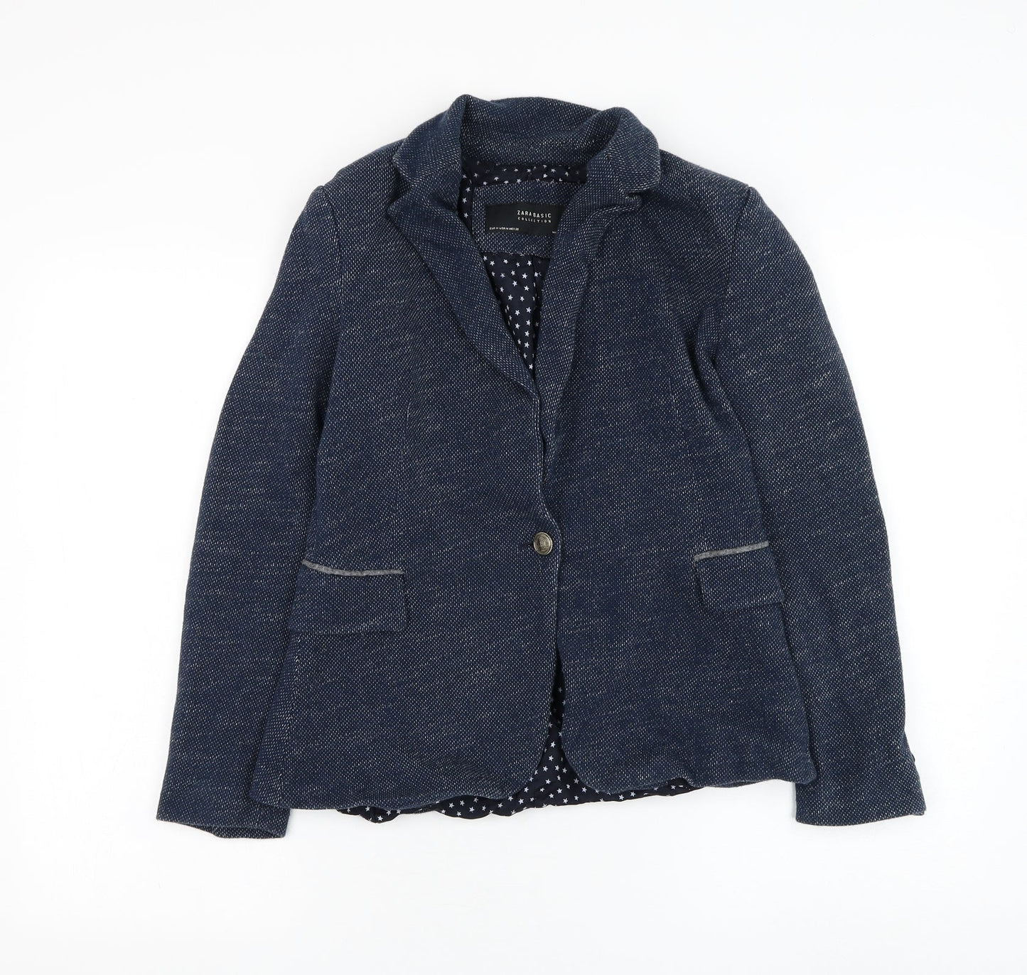 Zara Womens Blue Jacket Blazer Size M Button