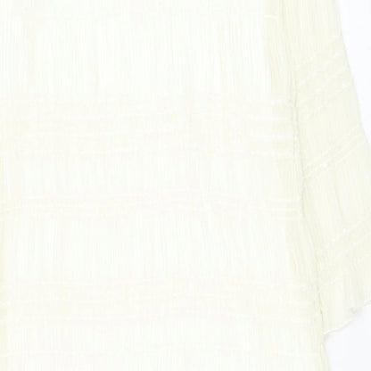 SHEIN Womens White Polyester Shift Size 10 Round Neck Pullover