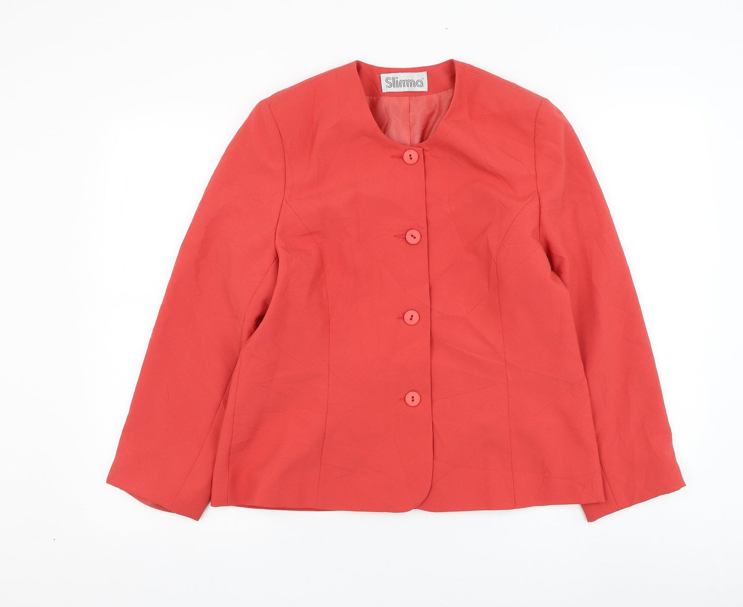 Slimma Womens Pink Jacket Blazer Size 12 Button