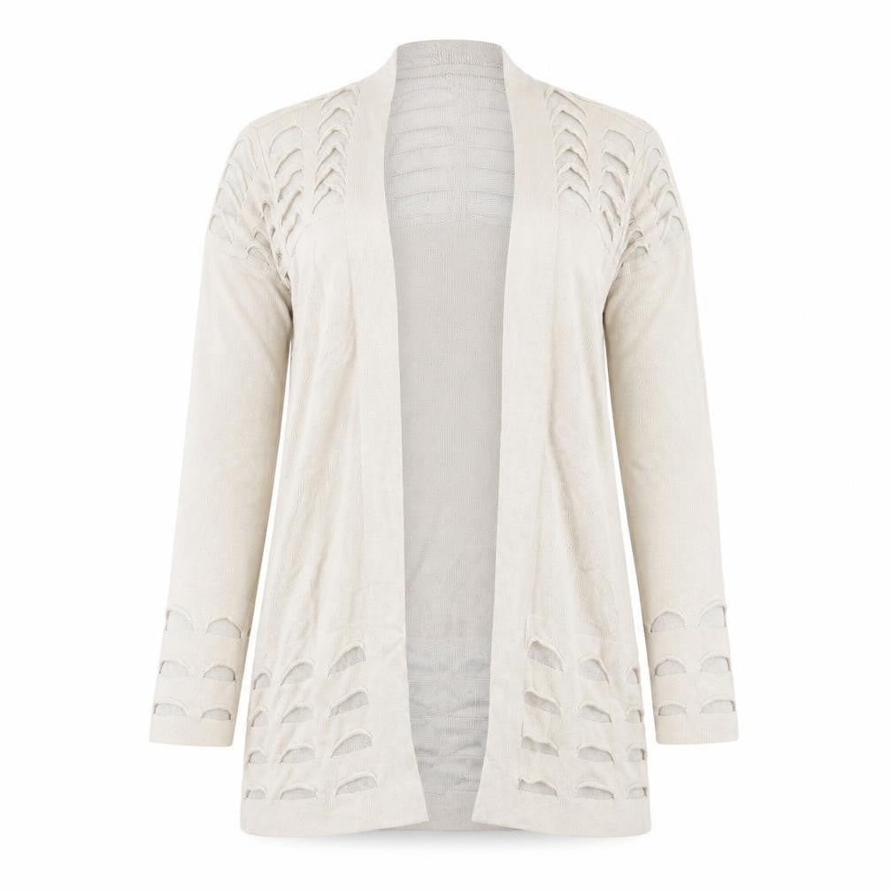 Marks & Spencer Womens Beige Square Neck Viscose Cardigan Jumper Size 10