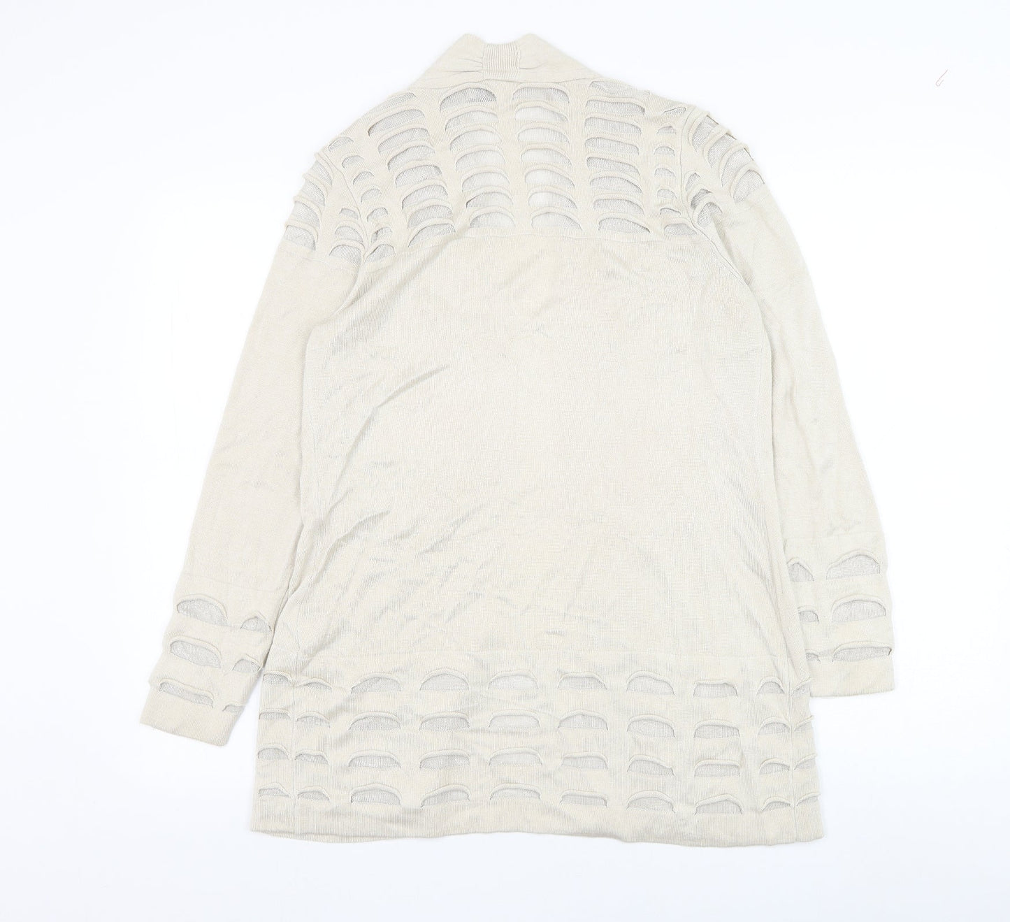 Marks and Spencer Womens Beige Square Neck Viscose Cardigan Jumper Size 10