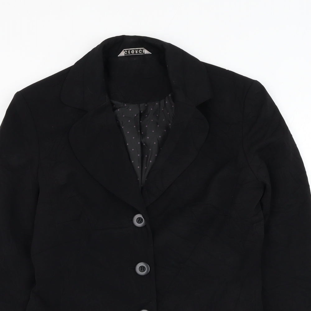 George Womens Black Jacket Blazer Size 10 Button