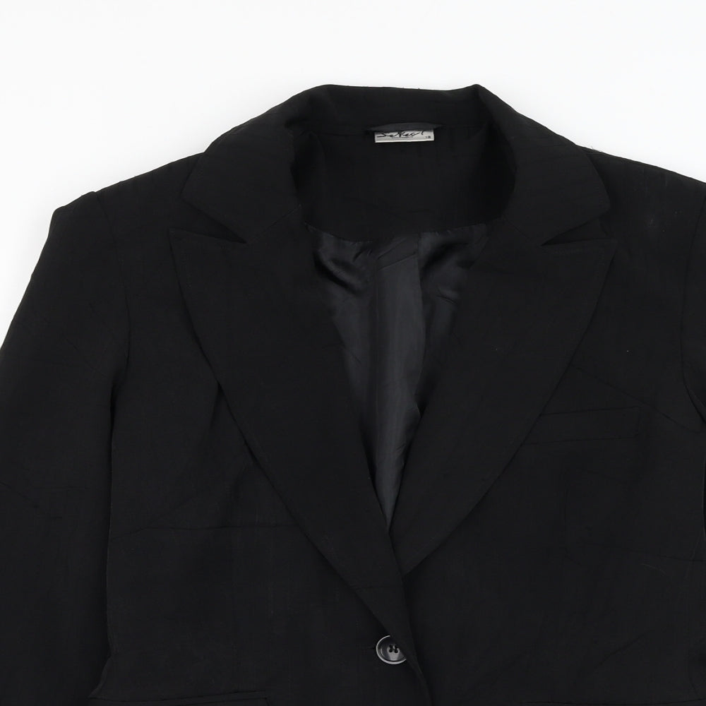 Select Womens Black Jacket Blazer Size 12 Button