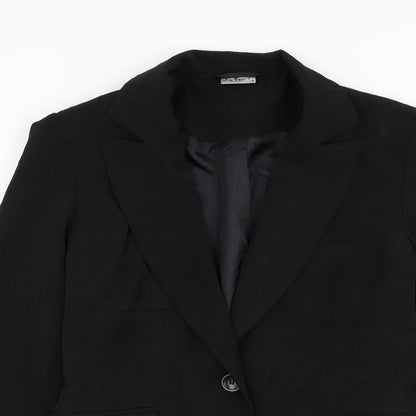 Preloved Select Womens Black Jacket Blazer Size 12 Button - Detail