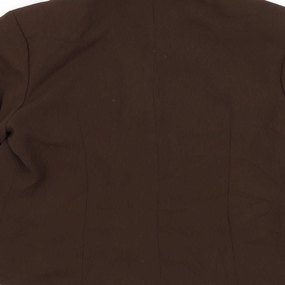 Roman Womens Brown Jacket Blazer Size 12 Button
