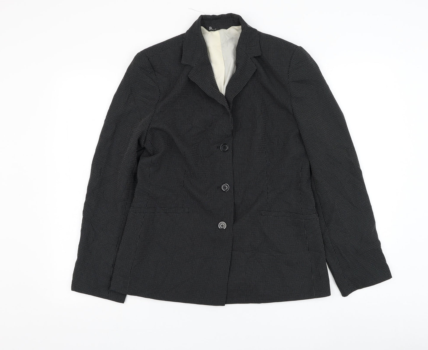 BHS Womens Black Jacket Blazer Size 12 Button
