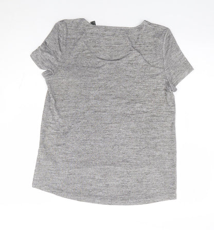 ESPRIT Womens Grey Polyester Jersey T-Shirt Size S Round Neck