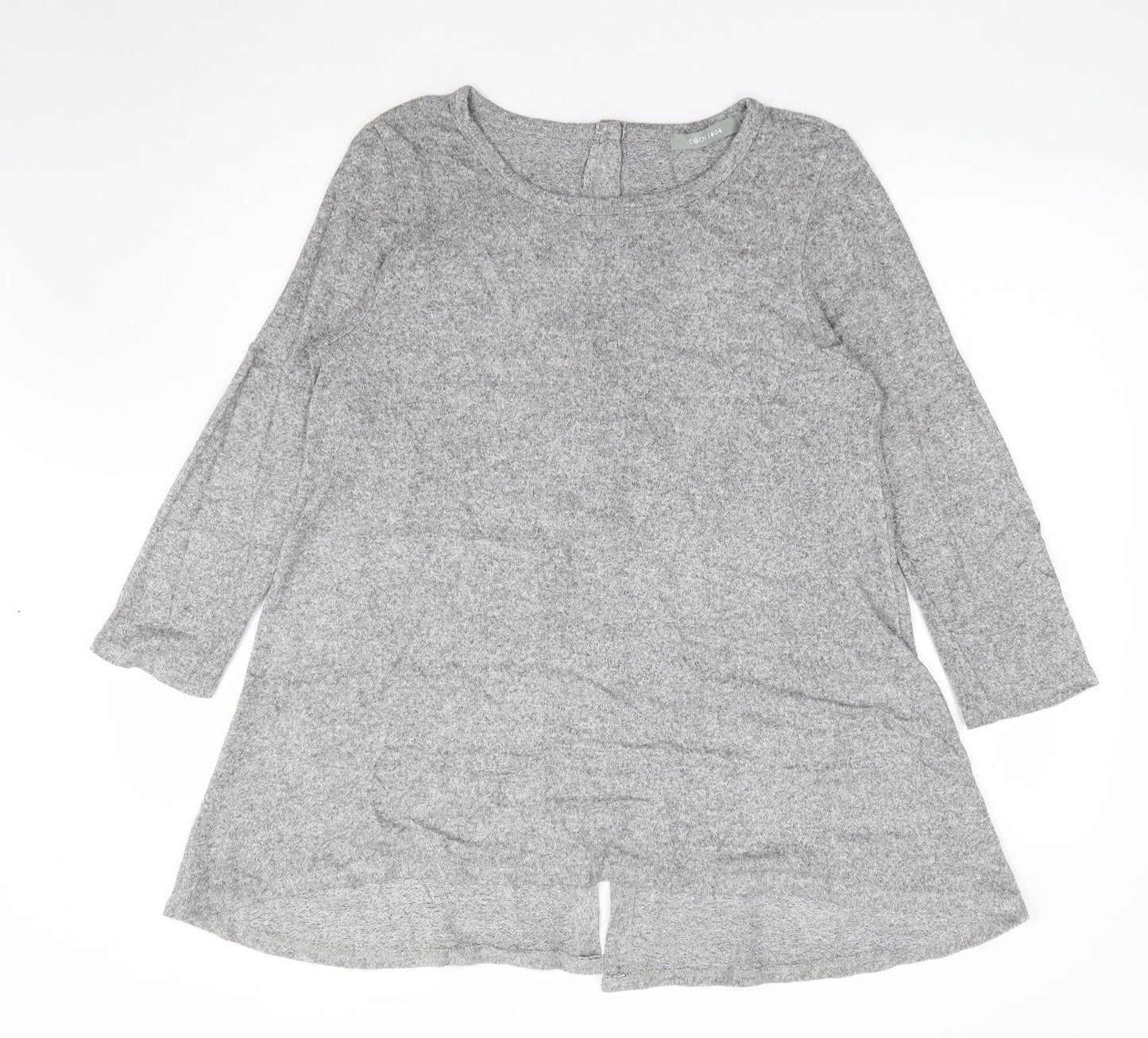COIN 1804 Womens Grey Round Neck Rayon Tunic Jumper Size XL