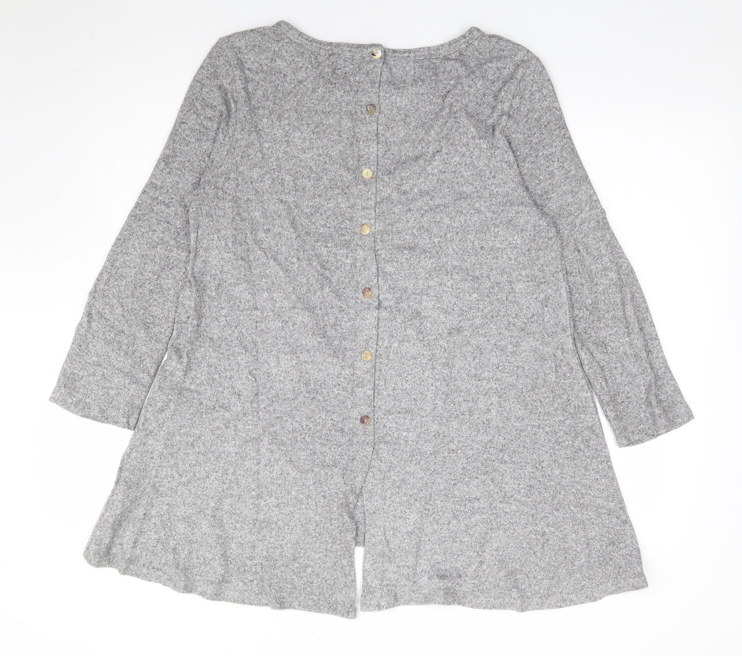COIN 1804 Womens Grey Round Neck Rayon Tunic Jumper Size XL