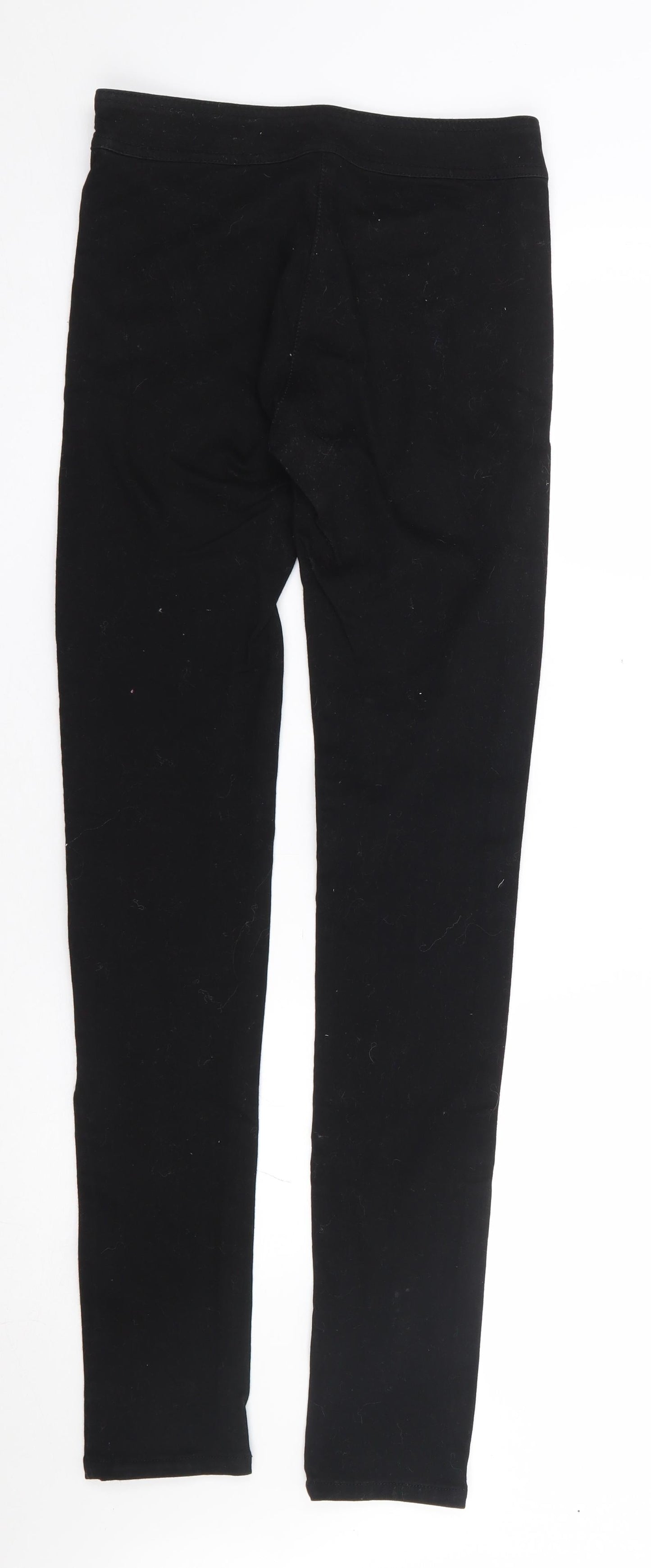 FC Jeans Womens Black Cotton Skinny Jeans Size 6 L32 in Extra-Slim Zip