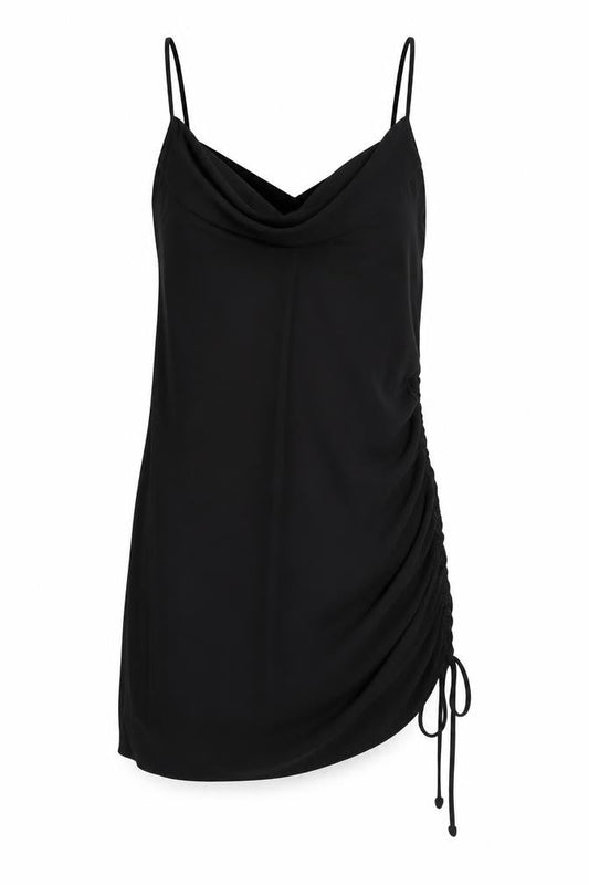 Cameo Rose Womens Black Polyester Tunic Tank Size 8 Cowl Neck
