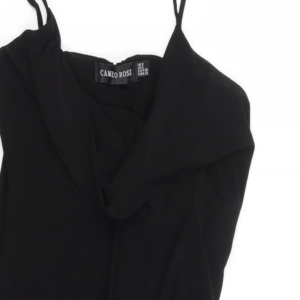 Cameo Rose Womens Black Polyester Tunic Tank Size 8 Cowl Neck