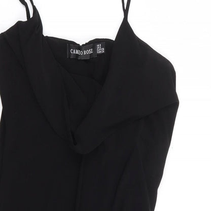 Cameo Rose Womens Black Polyester Tunic Tank Size 8 Cowl Neck