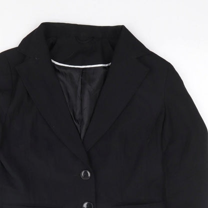 Evie Womens Black Polyester Jacket Suit Jacket Size 10