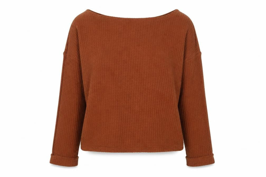 Preworn Womens Brown Round Neck Polyester Pullover Jumper Size M