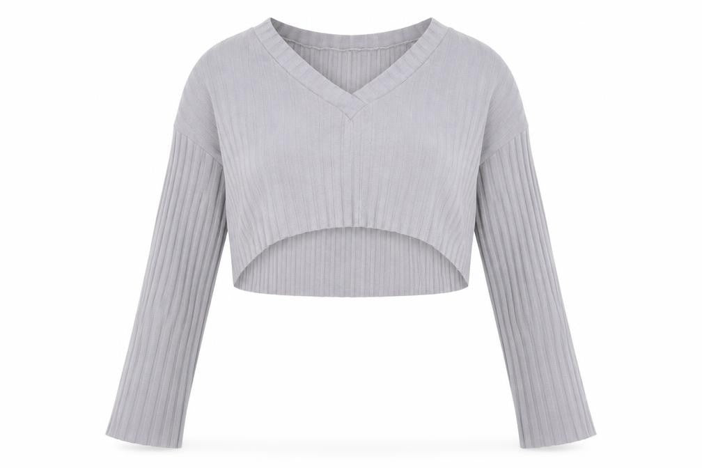 Missguided Womens Grey Polyester Basic Blouse Size 16 V-Neck