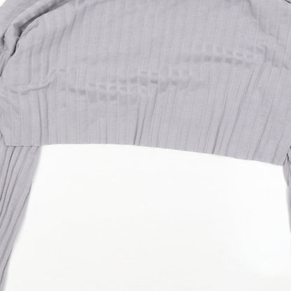 Missguided Womens Grey Polyester Basic Blouse Size 16 V-Neck