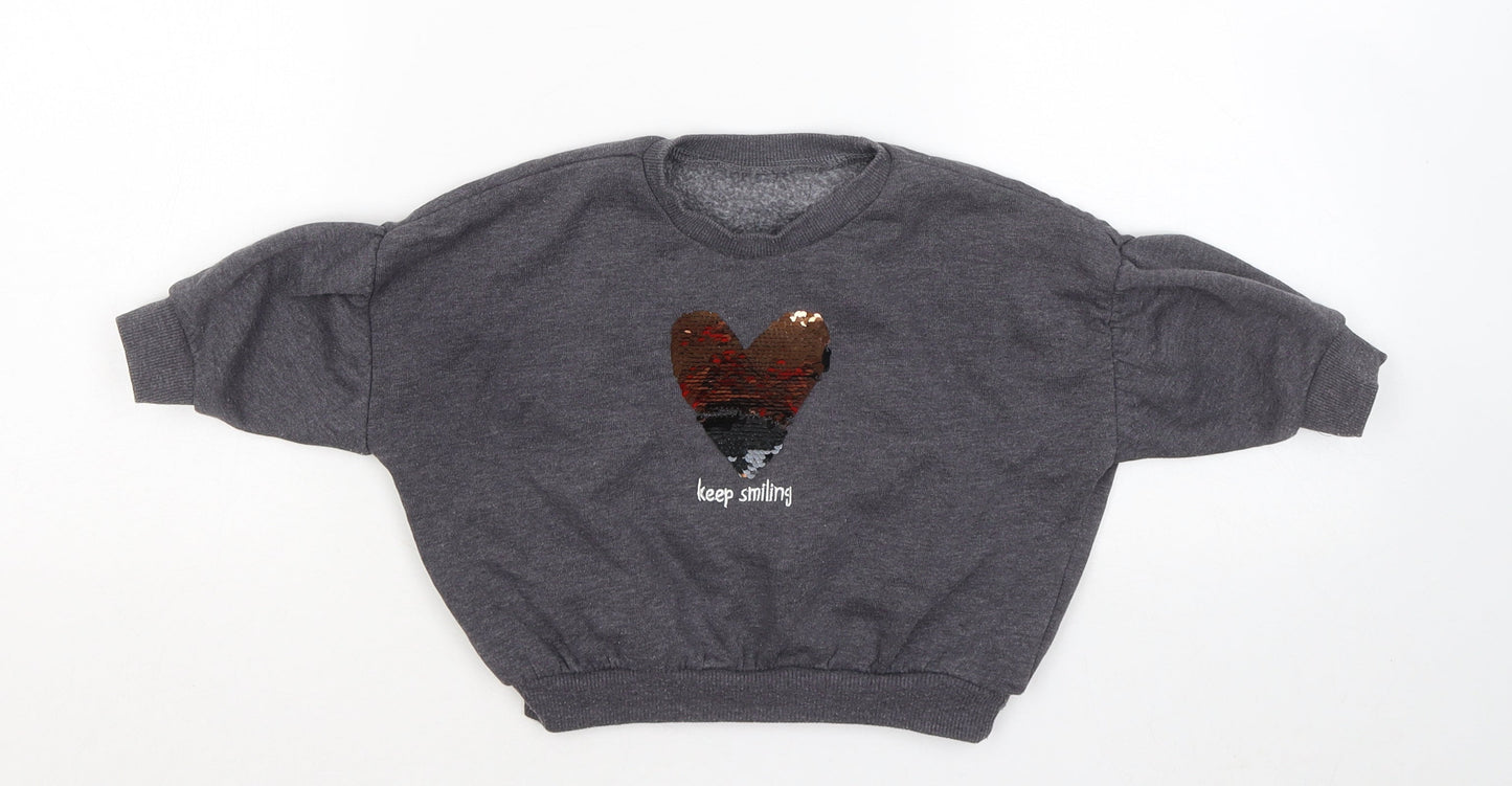 Matalan Boys Grey Cotton Pullover Jumper Size 9-12 Months - Keep smiling