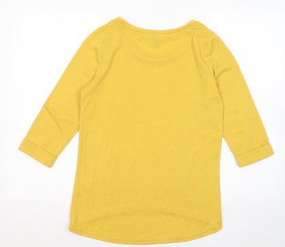 New Look Womens Yellow Round Neck Polyester Pullover Jumper Size 8