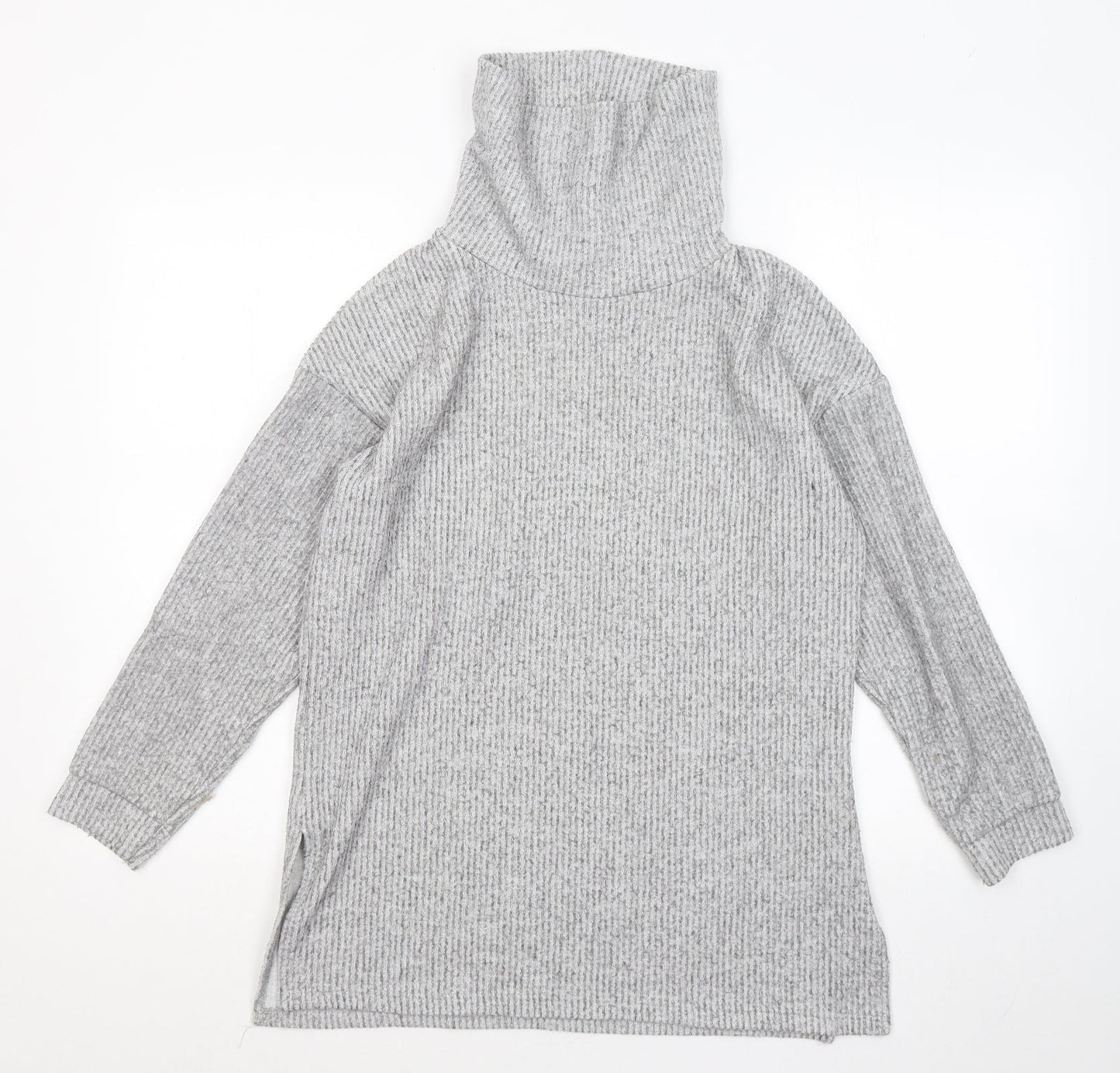 New Look Womens Grey Roll Neck Polyester Pullover Jumper Size S