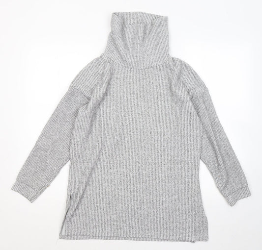New Look Womens Grey Roll Neck Polyester Pullover Jumper Size S