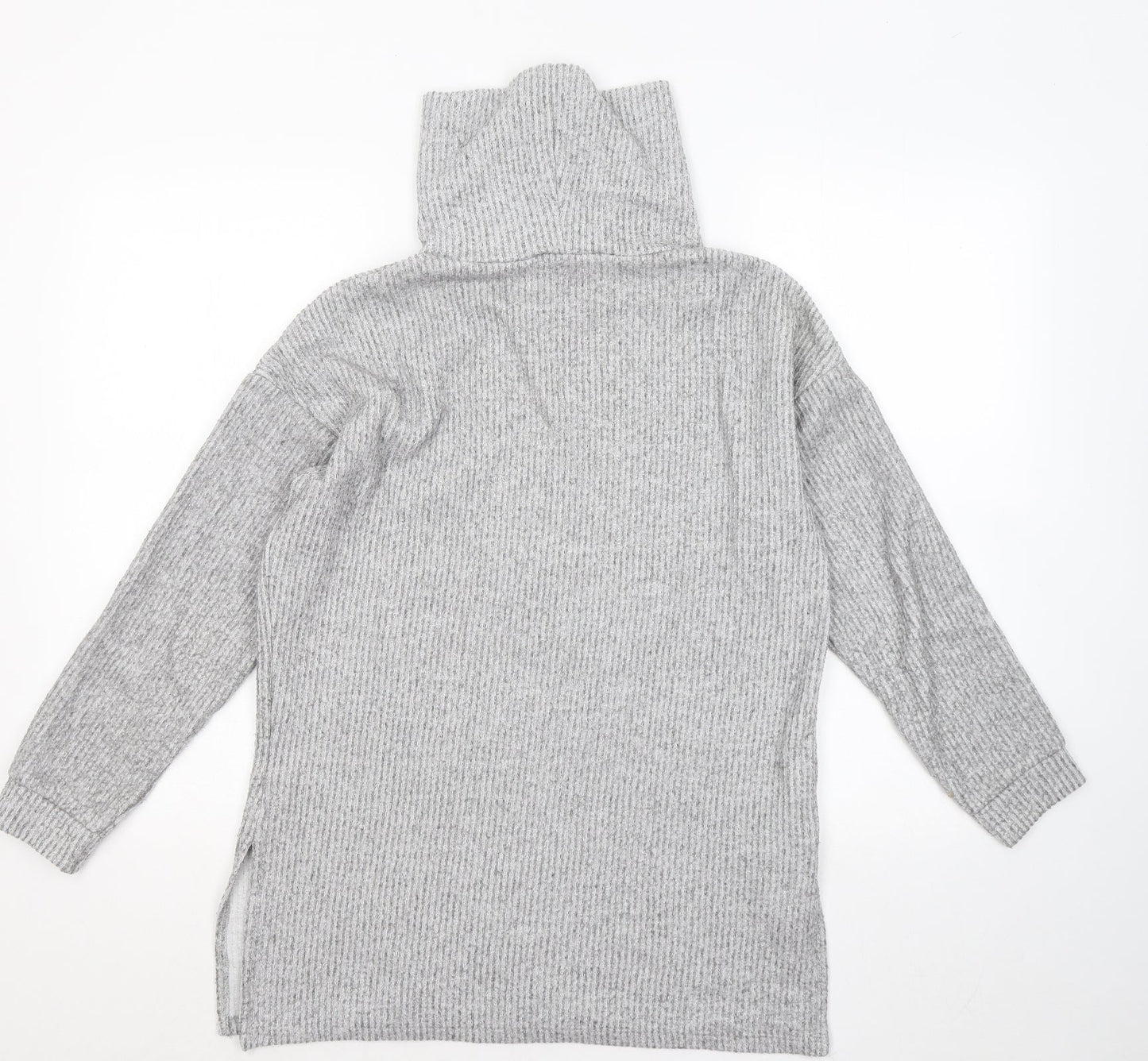 New Look Womens Grey Roll Neck Polyester Pullover Jumper Size S