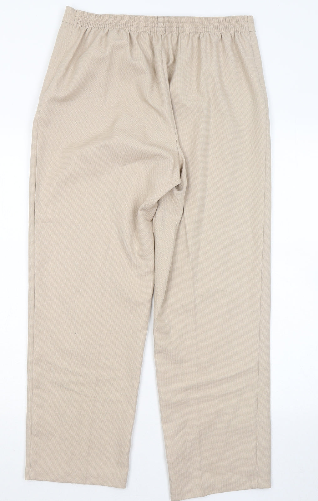 Marks and Spencer Womens Beige Polyester Trousers Size 12 L24 in Regular