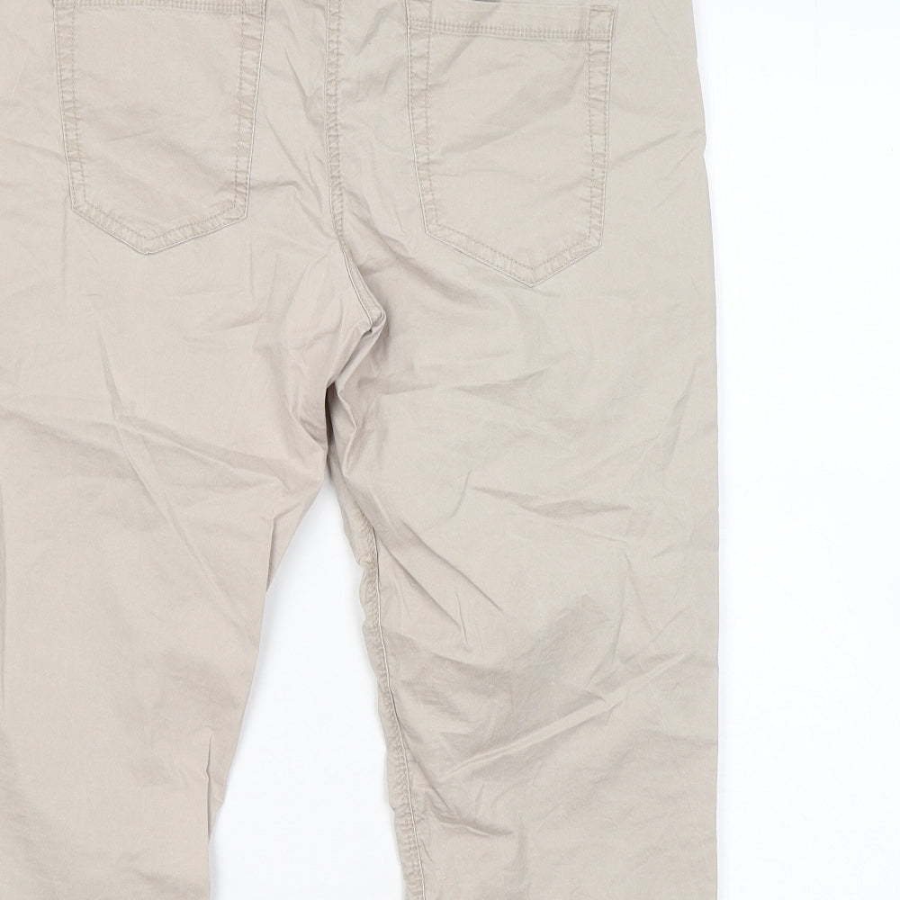 TOM TAILOR Womens Grey Cotton Cropped Trousers Size 34 in L20 in Regular