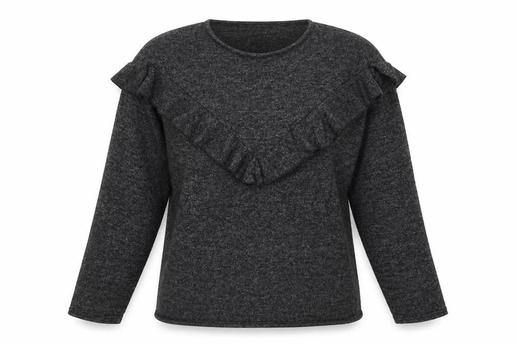 New Look Womens Grey Round Neck Polyester Pullover Jumper Size S